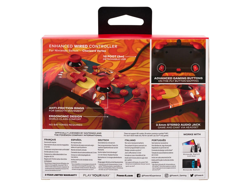 PowerA Enhanced Wired Controller for Nintendo Switch - Pokémon: Charizard Vortex - Wired Controller - Nintendo Switch