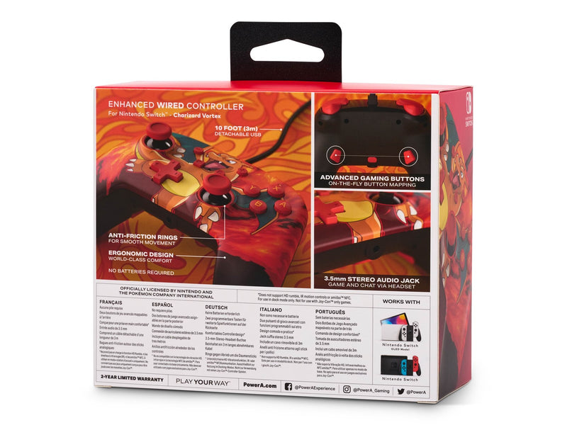 PowerA Enhanced Wired Controller for Nintendo Switch - Pokémon: Charizard Vortex - Wired Controller - Nintendo Switch