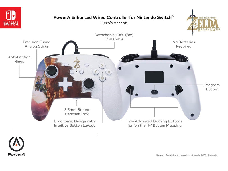 PowerA Enhanced Wired Controller for Nintendo Switch - Zelda Hero's Ascent - Wired Controller - Nintendo Switch