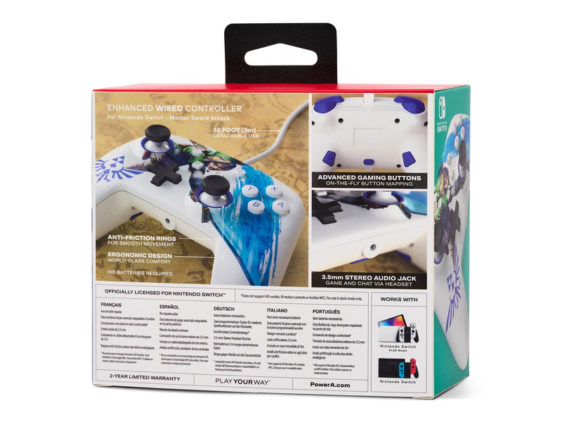 PowerA Enhanced Wired Controller for Nintendo Switch - Zelda Master Sword Attack - Wired Controller - Nintendo Switch