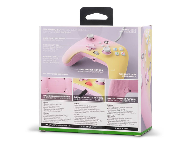 PowerA Enhanced Wired Controller for Xbox Series X|S - Pink Lemonade - Wired Controller - Microsoft Xbox One