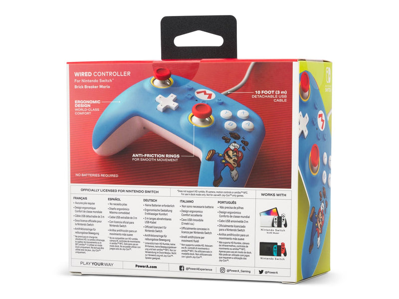 PowerA Kabelgebundener Controller für Nintendo Switch – Ziegelbrecher-Mario - Wired Controller - Nintendo Switch