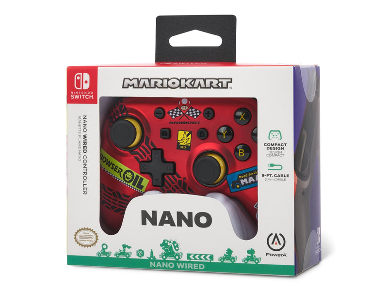 PowerA Nano Wired Controller for Nintendo Switch - Mario Kart: Racer Red - Wired Controller - Nintendo Switch