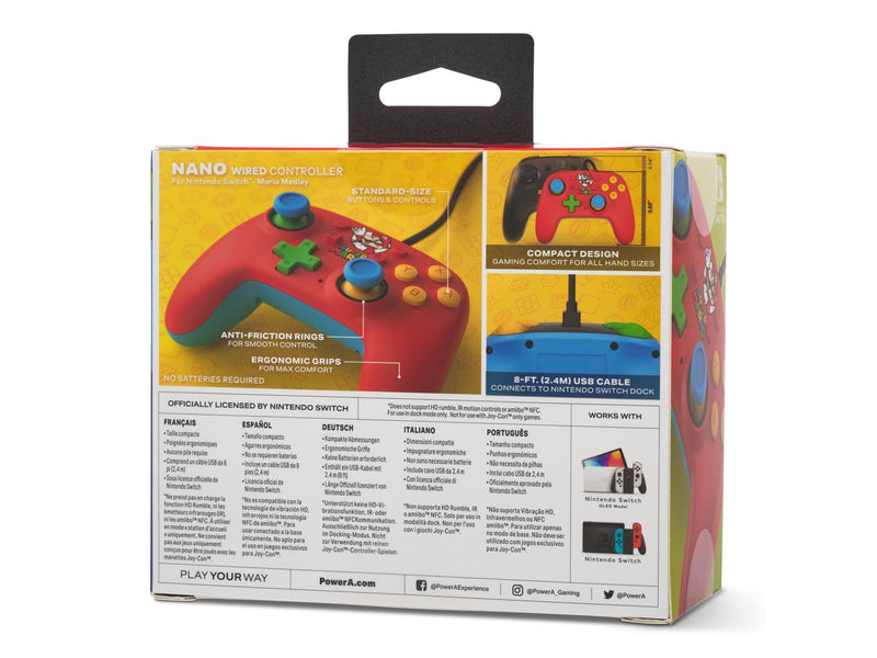 PowerA Nano Wired Controller for Nintendo Switch - Mario Medley - Wired Controller - Nintendo Switch