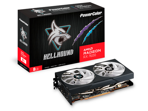 PowerColor Radeon RX 7600 Hellhound - 8GB GDDR6 RAM - Grafikkarte