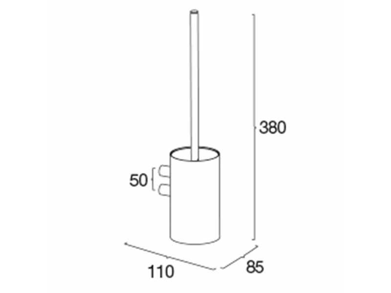 Pressalit Toilet brush til wall brushed brass