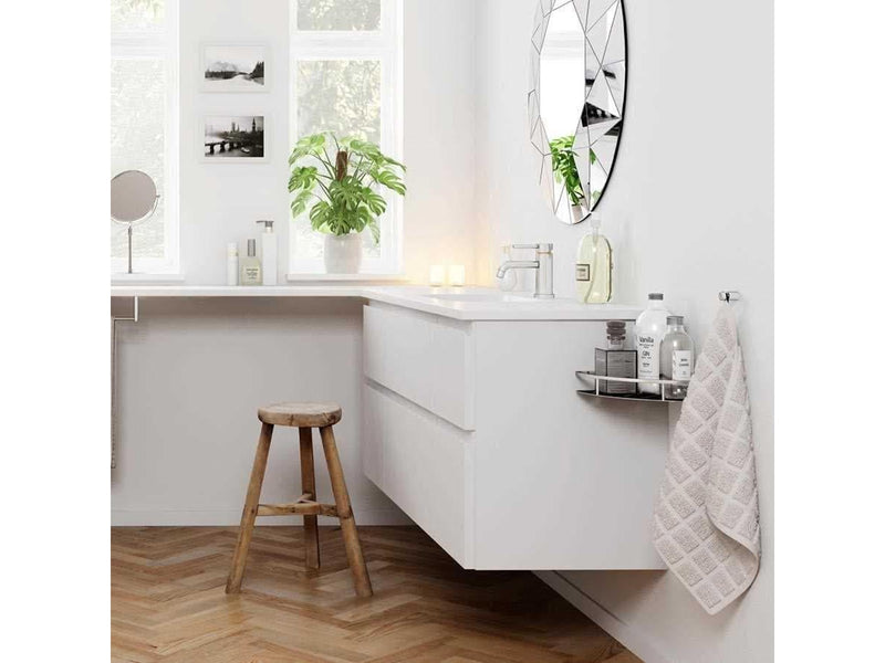 Pressalit corner shelf polished stainless steel