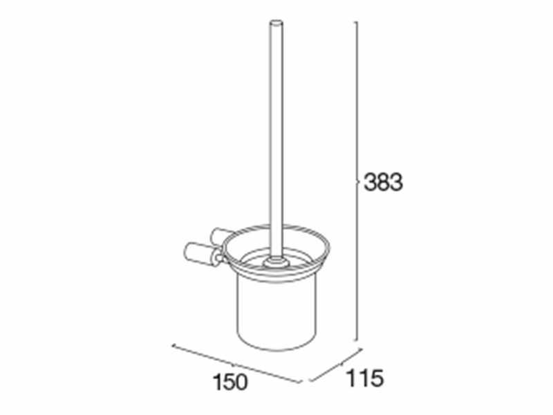 Pressalit toilet brush to wall polished steel