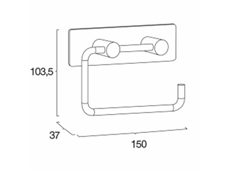 Pressalit toilet paper holder w / back plate rf