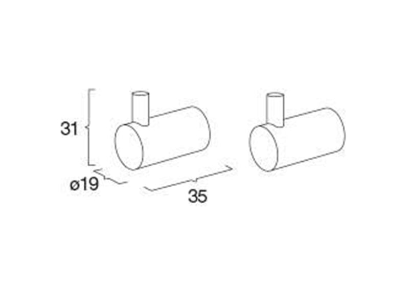 Pressalit towel hook pin matte black