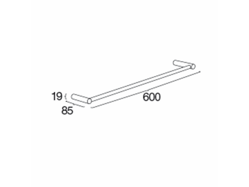 Pressalit towel rail single black chrome