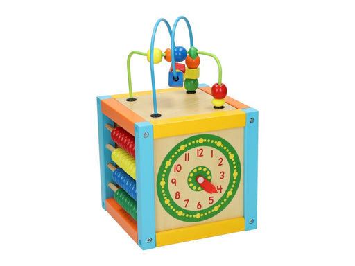Primi Passi - Wooden Activity Cube with Spiral 5 in 1
