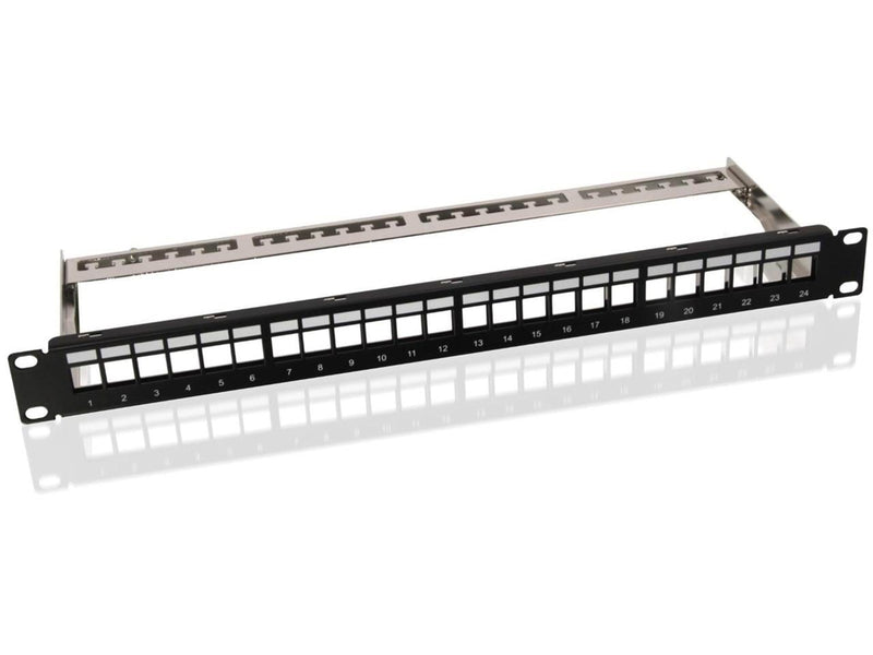 Pro 19 inch (48.3 cm) Keystone blank Patch Panel empty - Schwarz