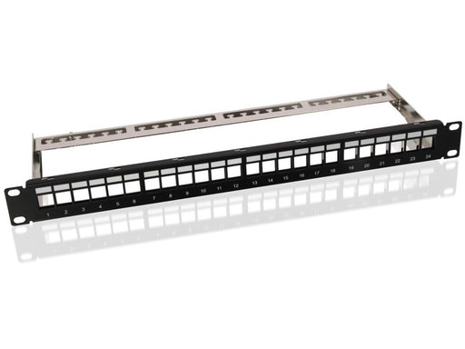 Pro 19 inch (48.3 cm) Keystone blank Patch Panel empty - Schwarz