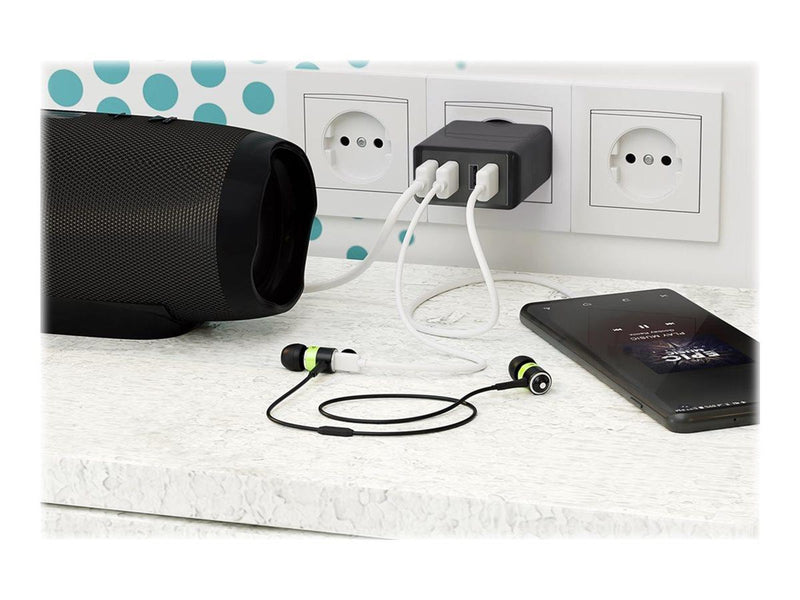 Pro 4-way USB charger (30W) black