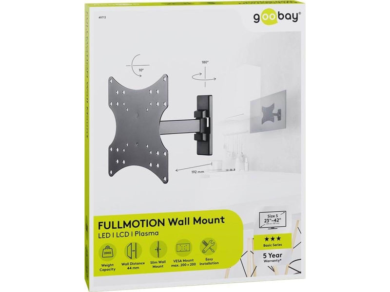 Pro Basic TV wall mount Basic FULLMOTION (S) black - Max - recommended for