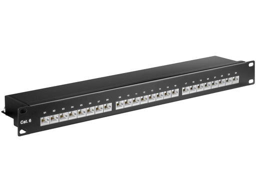 Pro CAT 6 19 inch (48.3 cm) Patch Panel 24 Port blac - Schwarz - 0.4m
