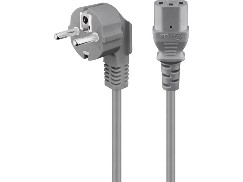 Pro Cold-device connection cord angled 2 m grey