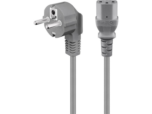 Pro Cold-device connection cord angled 2 m grey