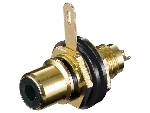 Pro RCA female connector for housing assembly with insulation and soldered connection
