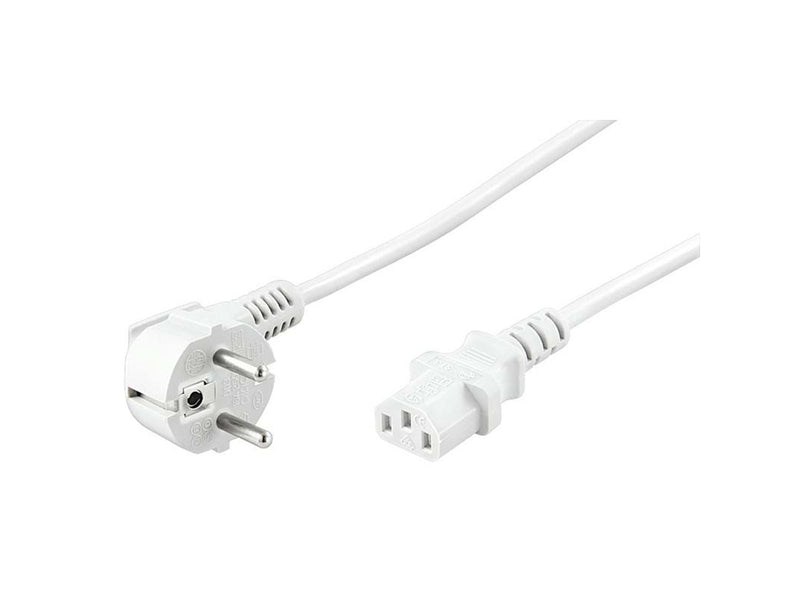 Pro Strom Kabel C13 1x90° - Weiß - 2.5m
