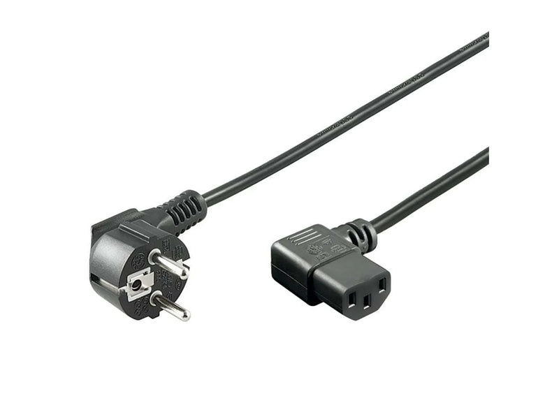 Pro Strom Kabel C13 2x90° - Schwarz - 1.5m