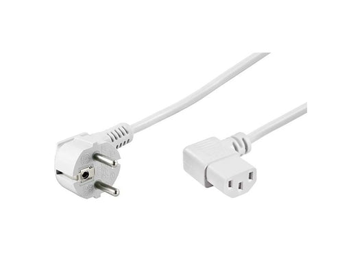 Pro Strom Kabel C13 2x90° - Weiß - 3m