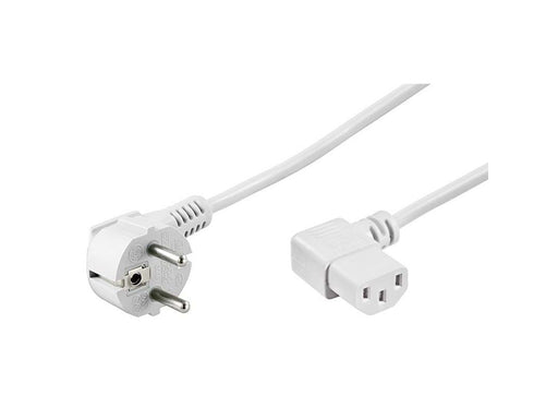 Pro Strom Kabel C13 2x90° - Weiß - 3m