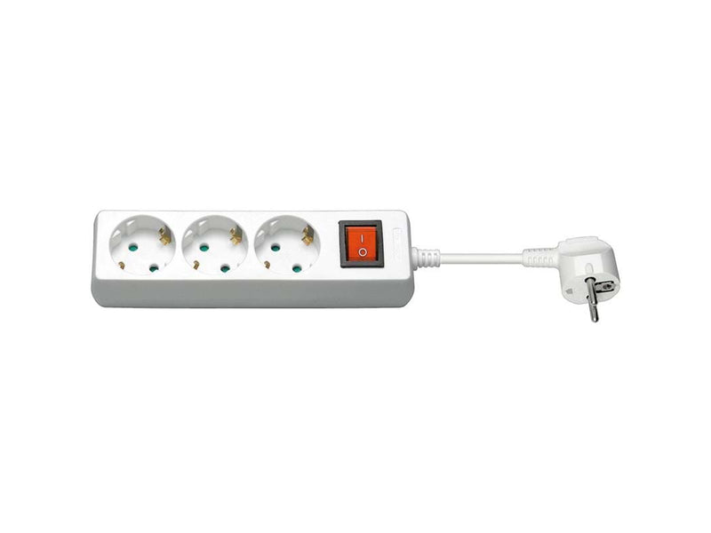Pro Strom Sockel x3 - Weiß - Switch - 3m