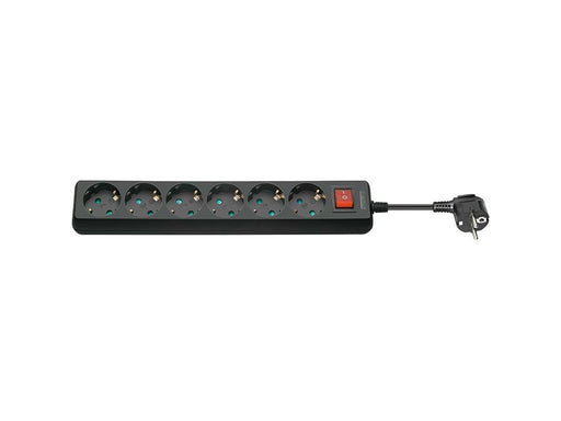 Pro Strom Sockel x6 - Bk - Switch - 1.5m