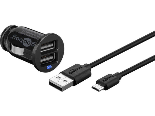 Pro USB Car charger 12V - 2x USB (2.4A) - 1m cable