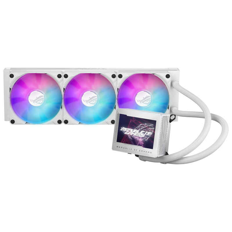 ASUS ROG Ryujin III 360 ARGB White Edition All-in-One Flüssig CPU-Kühler (3,5 Zoll LCD, Asetek-Pumpe der 8. Generation,