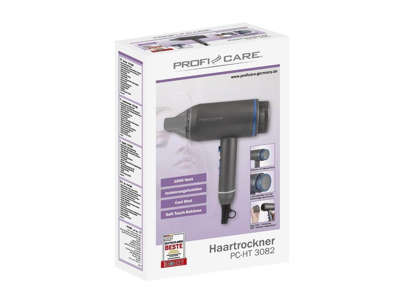 ProfiCare Haartrockner / Föhne PC-HT 3082 - hairdryer - blue/anthracite - 1800 W