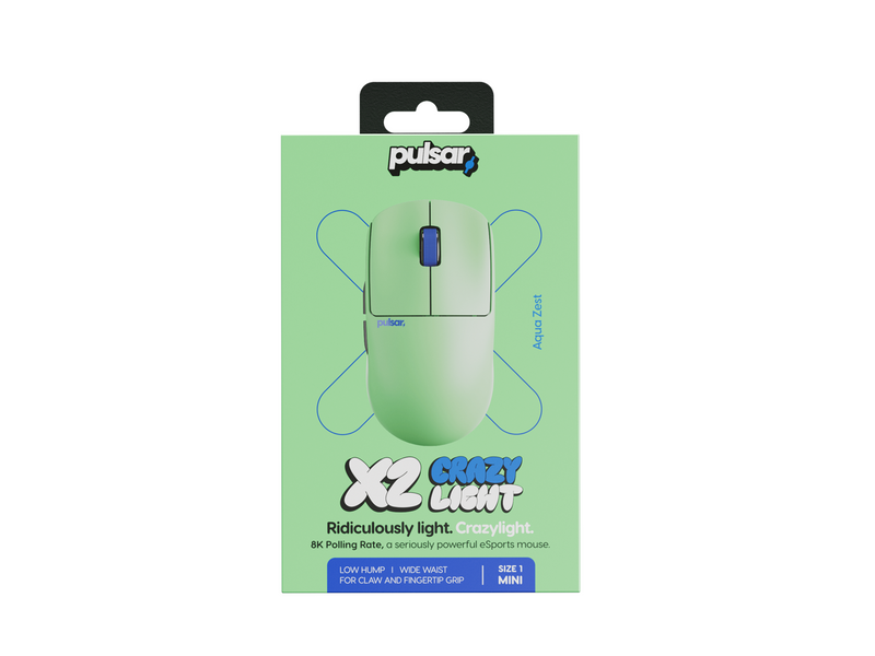 Pulsar X2 CrazyLight Mini Wireless (Aqua Zest) - Gaming Maus (Grün)