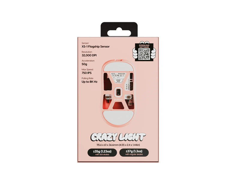 Pulsar X2 CrazyLight Mini Wireless (Sunset Haze) - Gaming Maus (Pink) *DEMO*