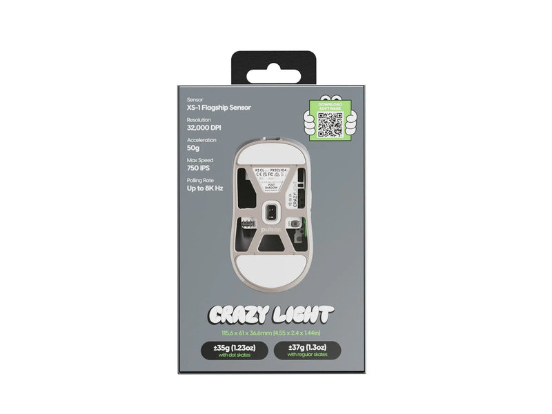 Pulsar X2 CrazyLight Mini Wireless (Volt Shadow) - Gaming Maus (Grau)