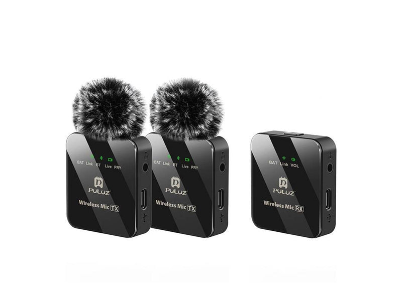 Puluz Wireless Lavalier Microphone 2 TX + 1 RX