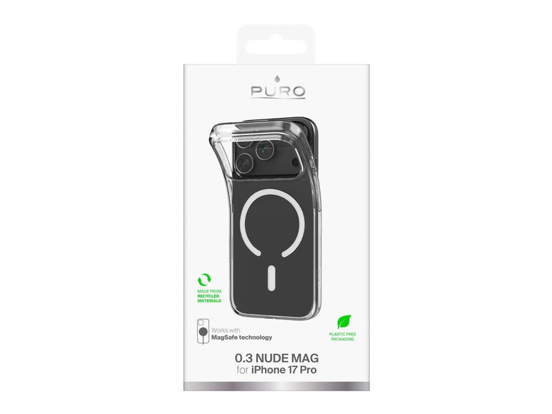 Puro 0.3 MAG Ultra-Slim TPU Case Compatible with MagSafe for iPhone 17 Pro Max - Transparent