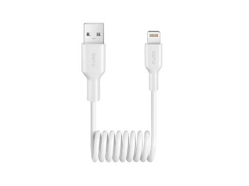 Puro 12W USB-A Spiral Cable - Lightning 1m - White