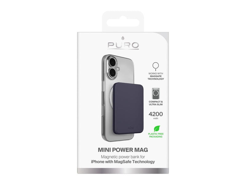 Puro 4200mAh ultra-thin compatible with MagSafe USB-C - gray - 4200 mAh