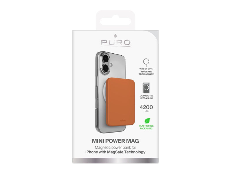Puro 4200mAh ultra-thin compatible with MagSafe USB-C - orange - 4200 mAh