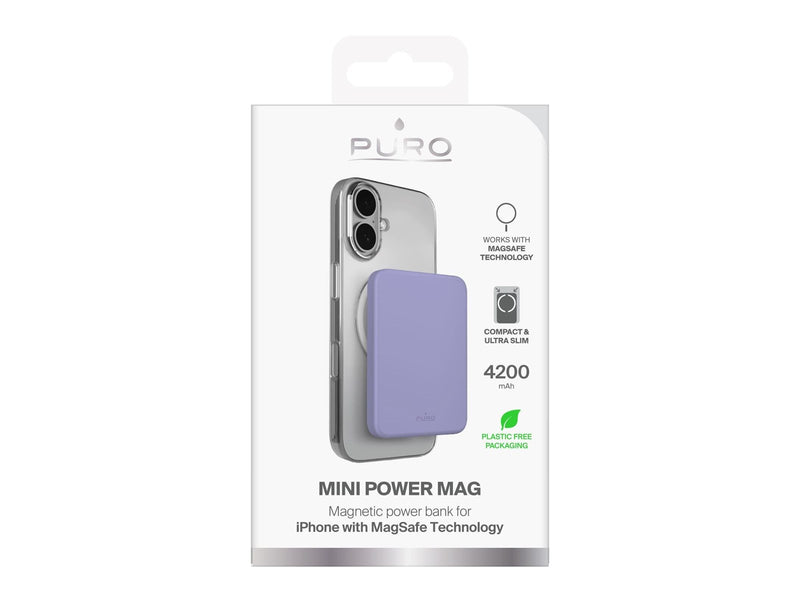 Puro 4200mAh ultra-thin compatible with MagSafe USB-C - purple - 4200 mAh