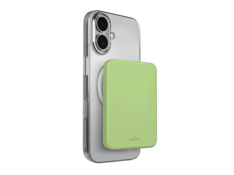 Puro 4200mAh ultra-thin power bank compatible with MagSafe USB-C - green - 4200 mAh