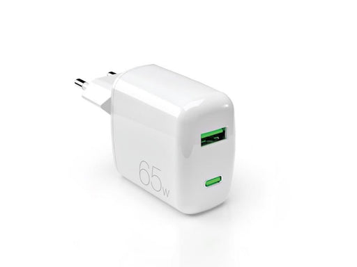 Puro 65W GaN USB-A USB-C Wall Charger - White