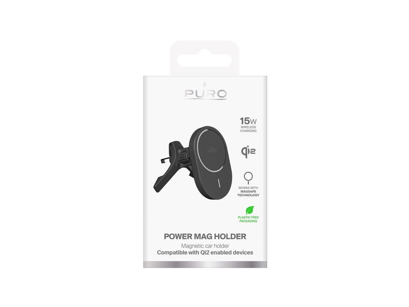 Puro Car Holder with Qi2 Charger MagSafe Compatible - Black
