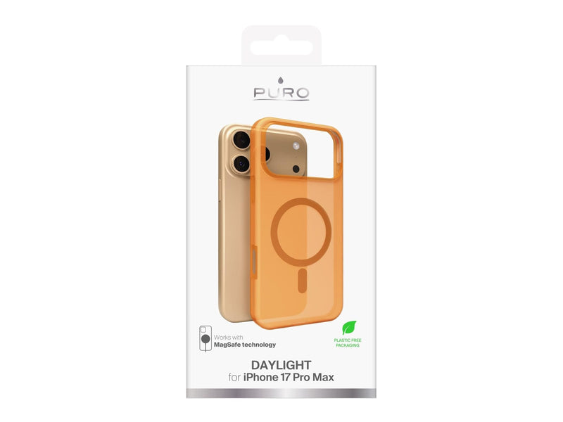 Puro Daylight Magsafe Compatible Silicone Case for iPhone 17 Pro Max - Translucent Orange