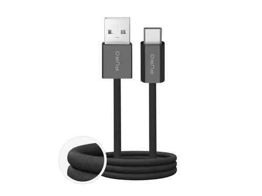Puro Fabrik 2.0 10W USB-A - USB-C Braided Cable 1.5 m - Black