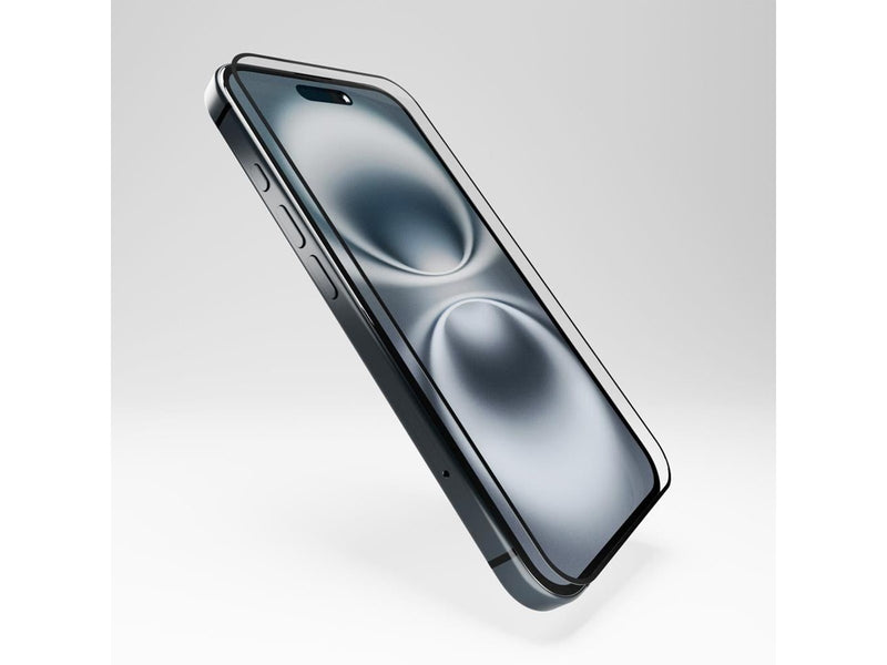 Puro Flexible Glass D3O hybrid glass with black frame for iPhone 16 / iPhone 15 / iPhone 15 Pro