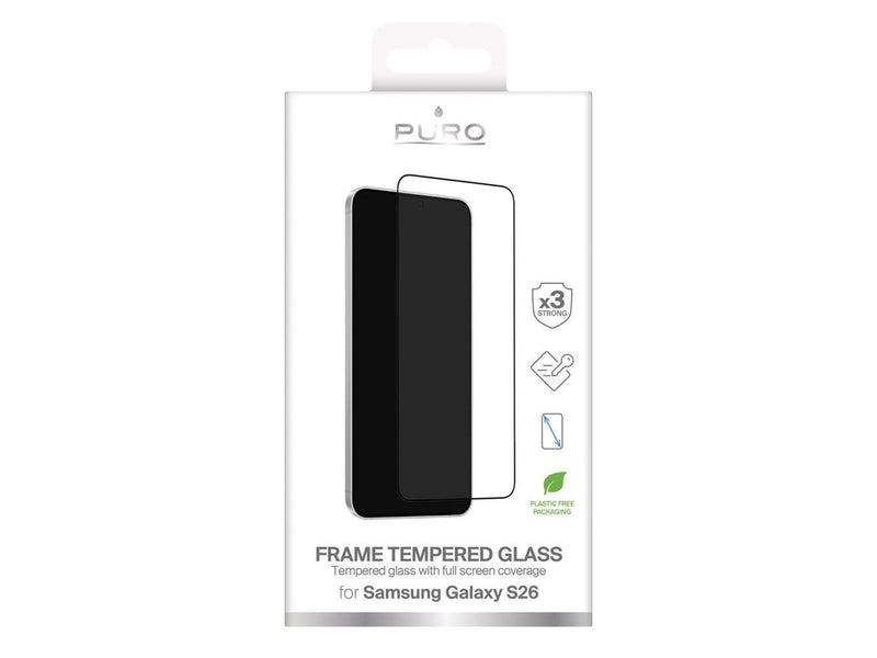 Puro Frame Tempered Glass for Samsung Galaxy S26 - With Black Frame