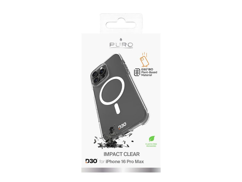 Puro Impact Clear D3O MagSafe Silicone Case for iPhone 16 Pro Max - Transparent